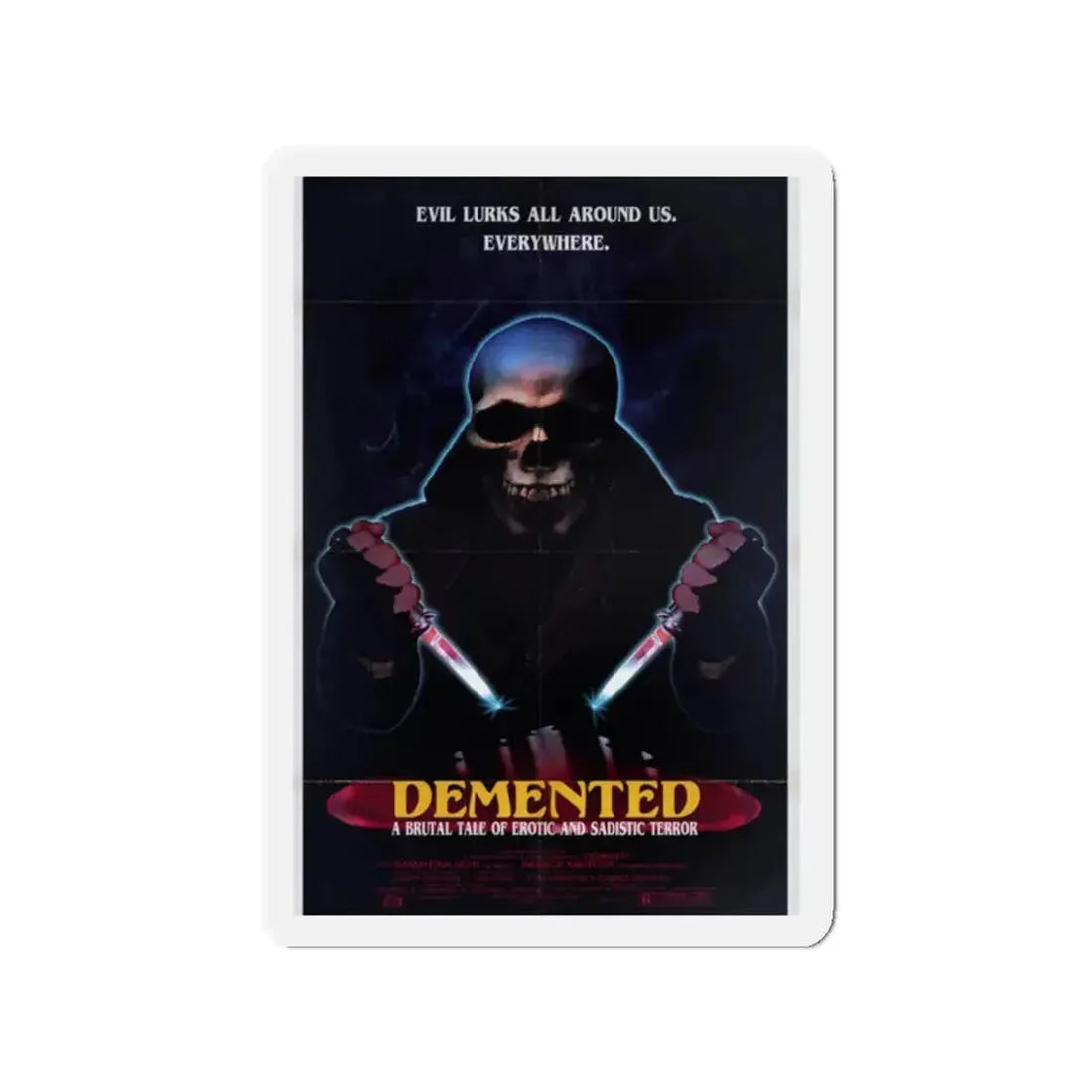 DEMENTED 1980 Movie Poster - Refrigerator Magnet 2 Inch - The Sticker Space