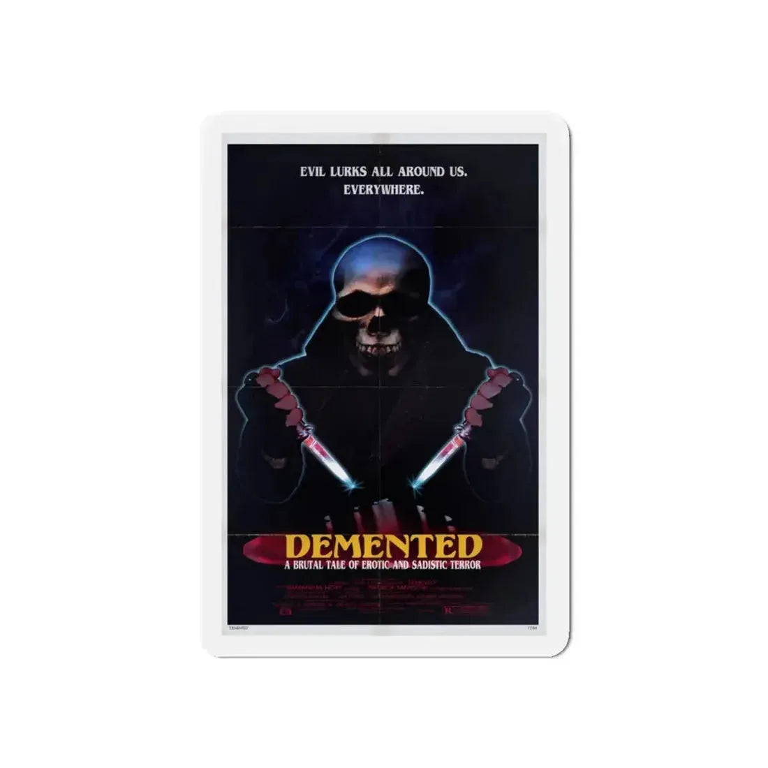 DEMENTED 1980 Movie Poster - Refrigerator Magnet 5 Inch - The Sticker Space