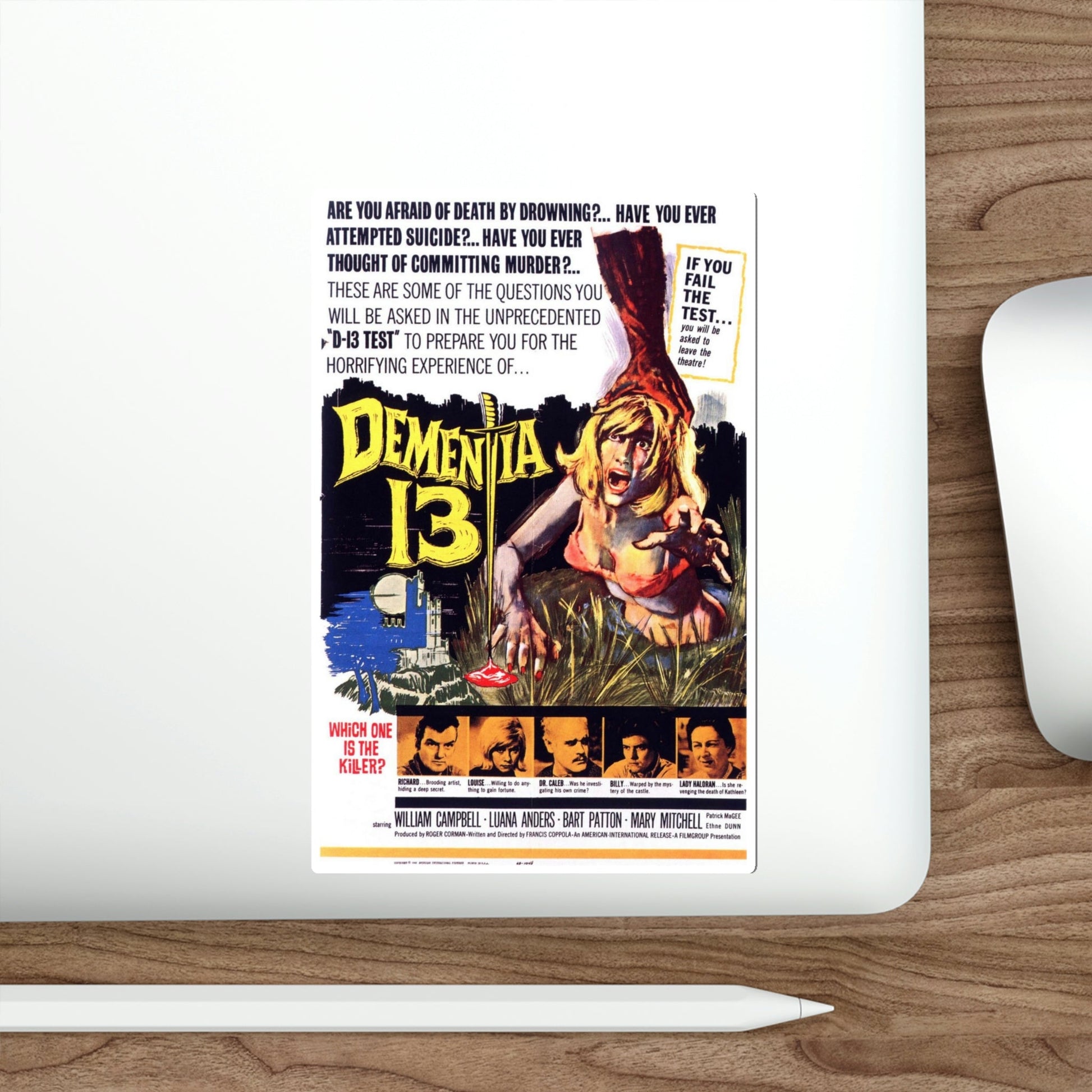 Dementia 13 1963 Movie Poster STICKER Vinyl Die-Cut Decal-The Sticker Space