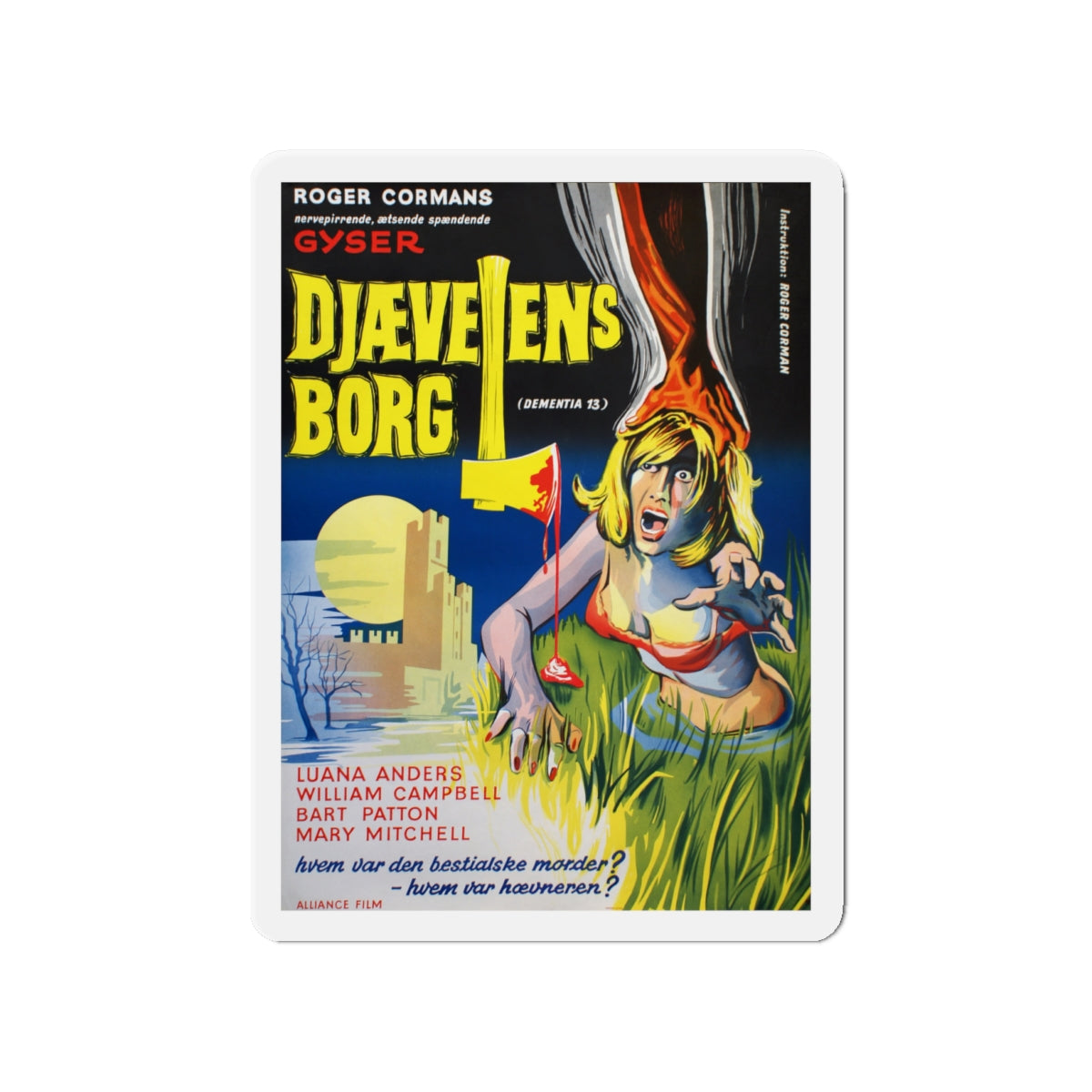 DEMENTIA 13 (DANISH) 1963 Movie Poster - Die-Cut Magnet-4" x 4"-The Sticker Space