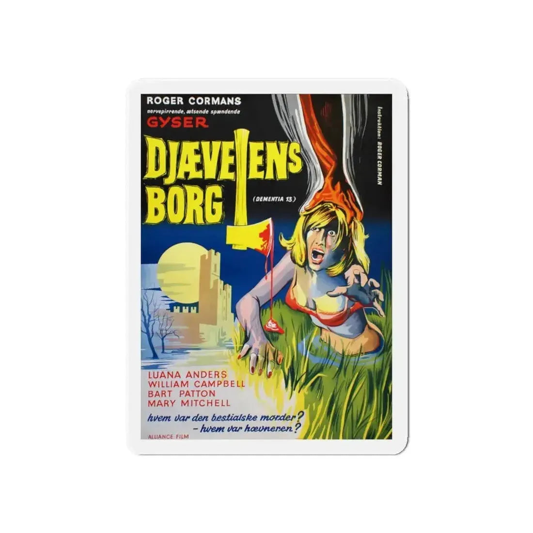 DEMENTIA 13 (DANISH) 1963 Movie Poster - Refrigerator Magnet - The Sticker Space