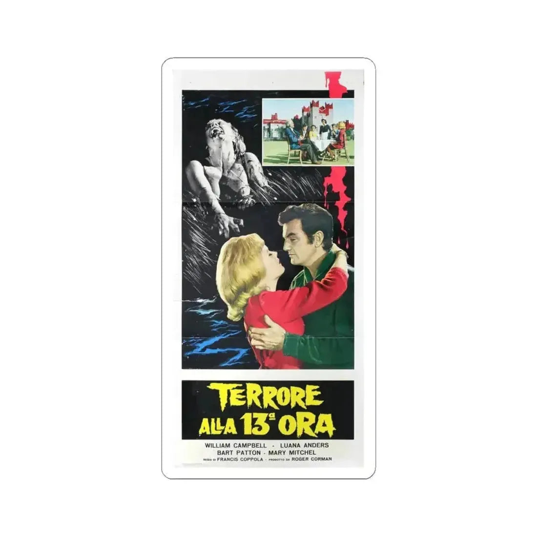 DEMENTIA 13 (ITALIAN) 1963 Movie Poster - STICKER Vinyl Kiss-Cut Decal 4 Inch White - The Sticker Space