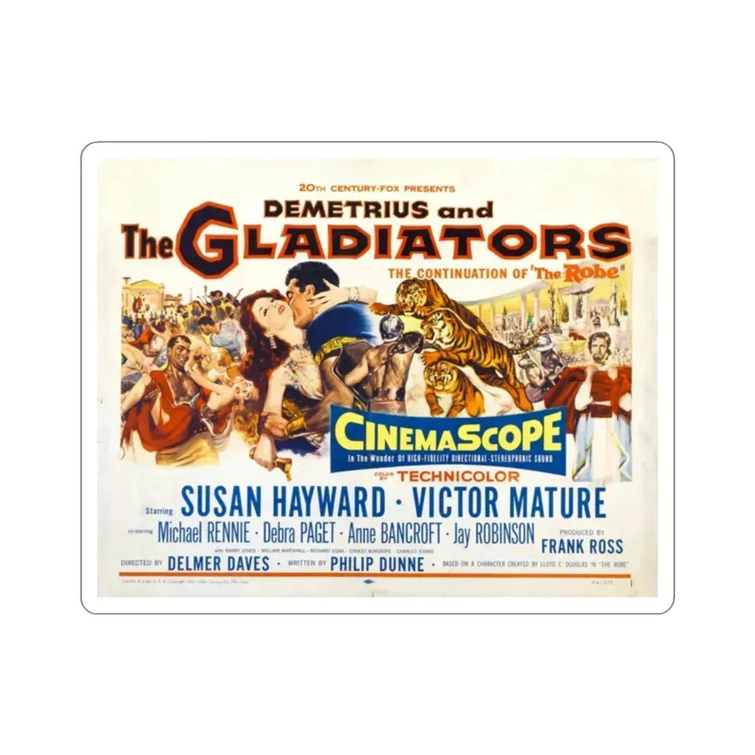 Demetrius and the Gladiators 1954 Movie Poster STICKER Vinyl Die-Cut Decal 2 Inch - The Sticker Space