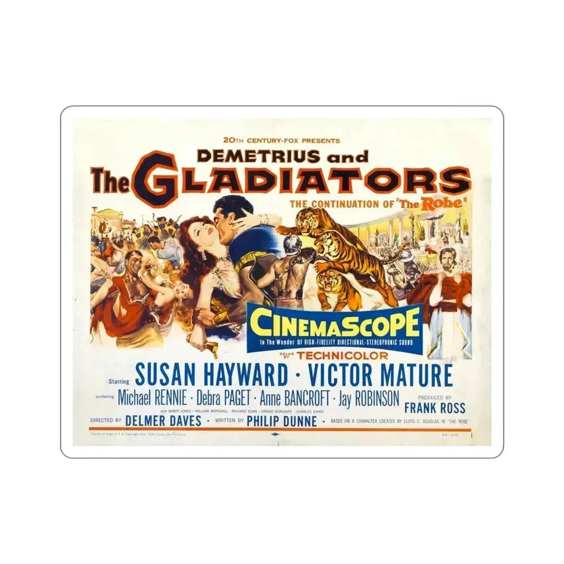 Demetrius and the Gladiators 1954 Movie Poster STICKER Vinyl Die-Cut Decal 6 Inch - The Sticker Space