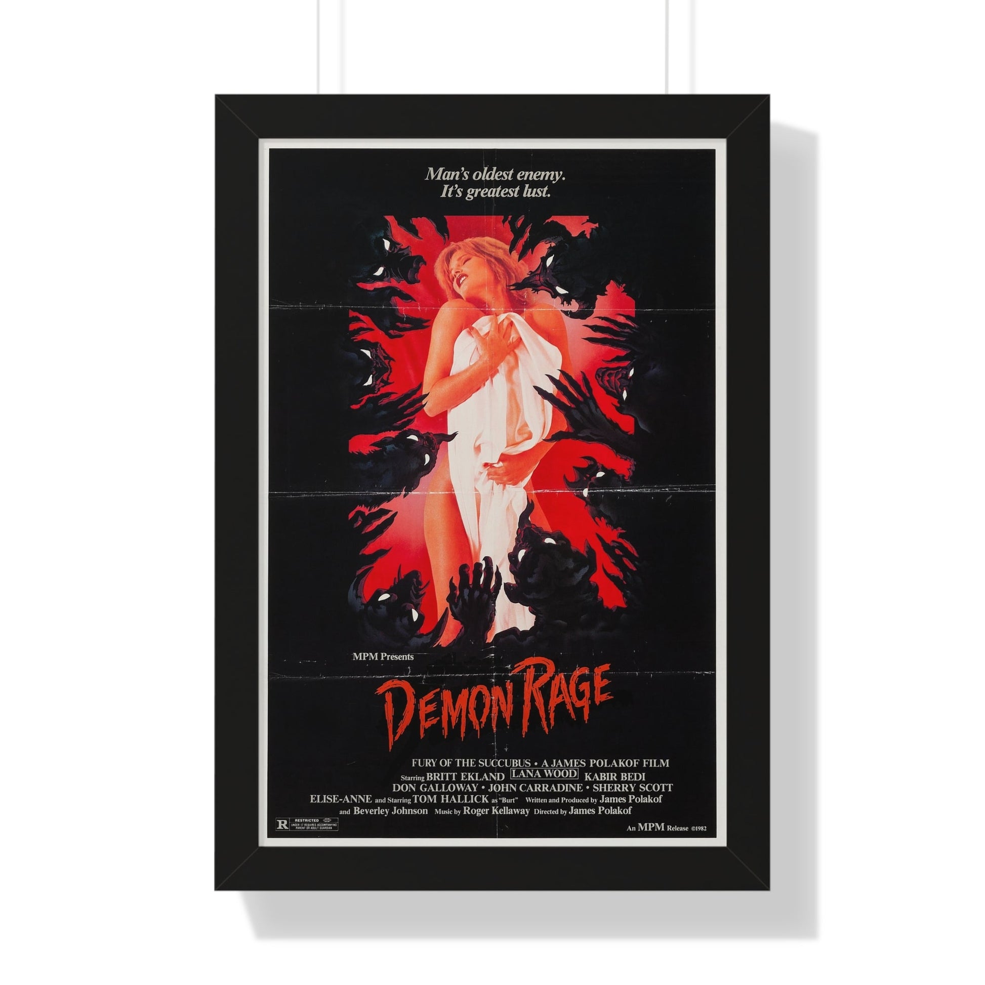 DEMON RAGE (FURY OF THE SUCCUBUS) 1982 - Framed Movie Poster-16″ x 24″-The Sticker Space