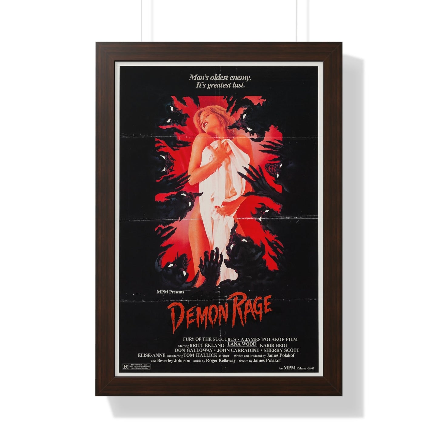 DEMON RAGE (FURY OF THE SUCCUBUS) 1982 - Framed Movie Poster-16″ x 24″-The Sticker Space