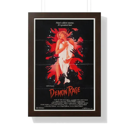 DEMON RAGE (FURY OF THE SUCCUBUS) 1982 - Framed Movie Poster 16″ x 24″ Walnut - The Sticker Space