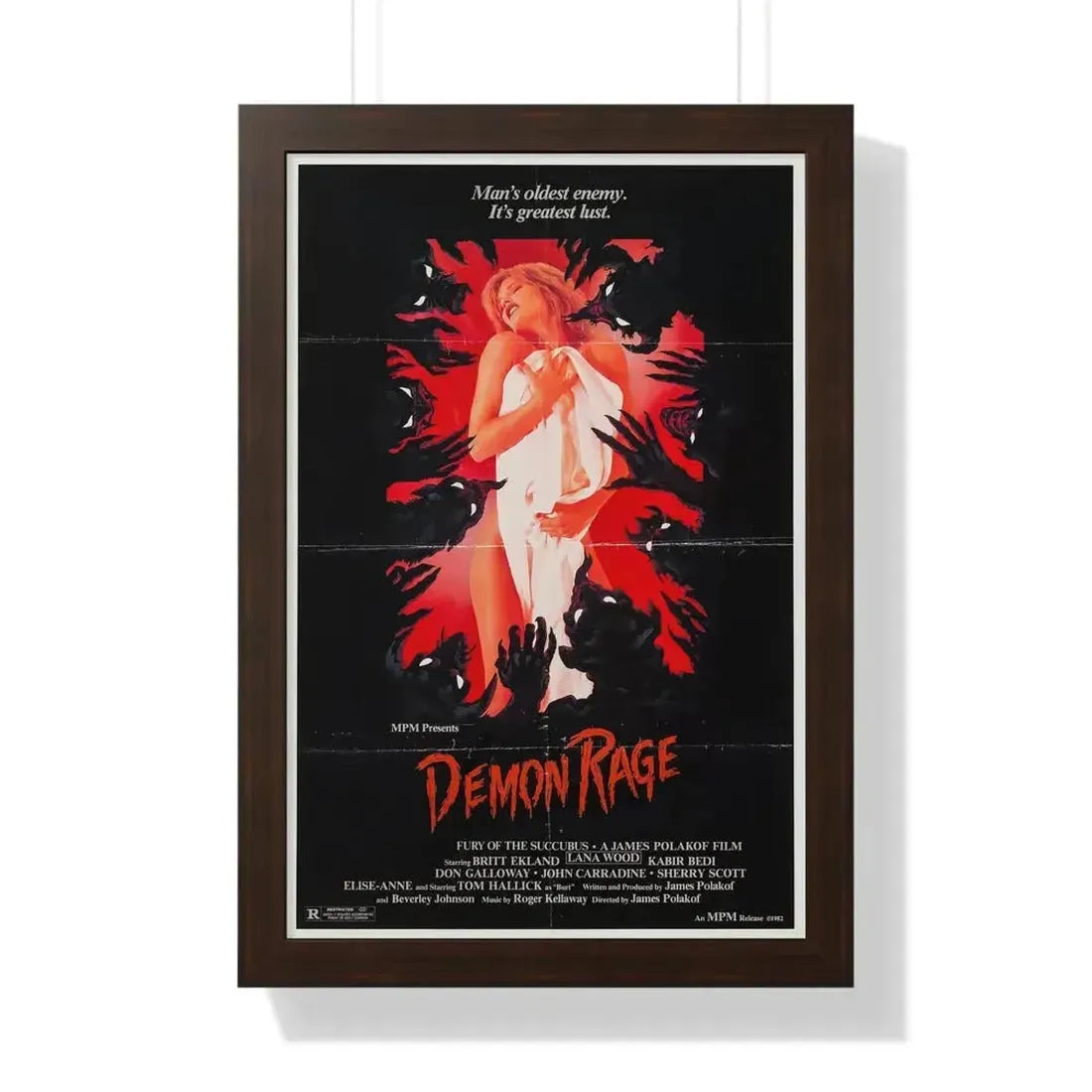 DEMON RAGE (FURY OF THE SUCCUBUS) 1982 - Framed Movie Poster - The Sticker Space