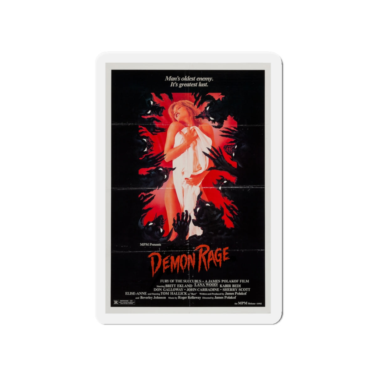 DEMON RAGE (FURY OF THE SUCCUBUS) 1982 Movie Poster - Die-Cut Magnet-4" x 4"-The Sticker Space