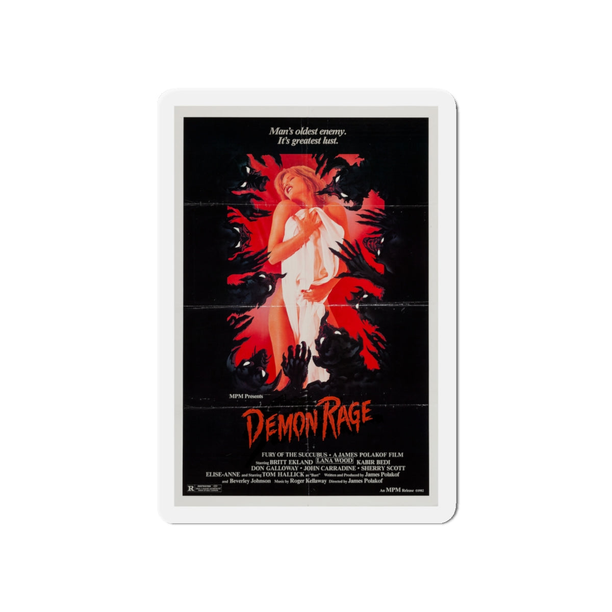 DEMON RAGE (FURY OF THE SUCCUBUS) 1982 Movie Poster - Die-Cut Magnet-5" x 5"-The Sticker Space