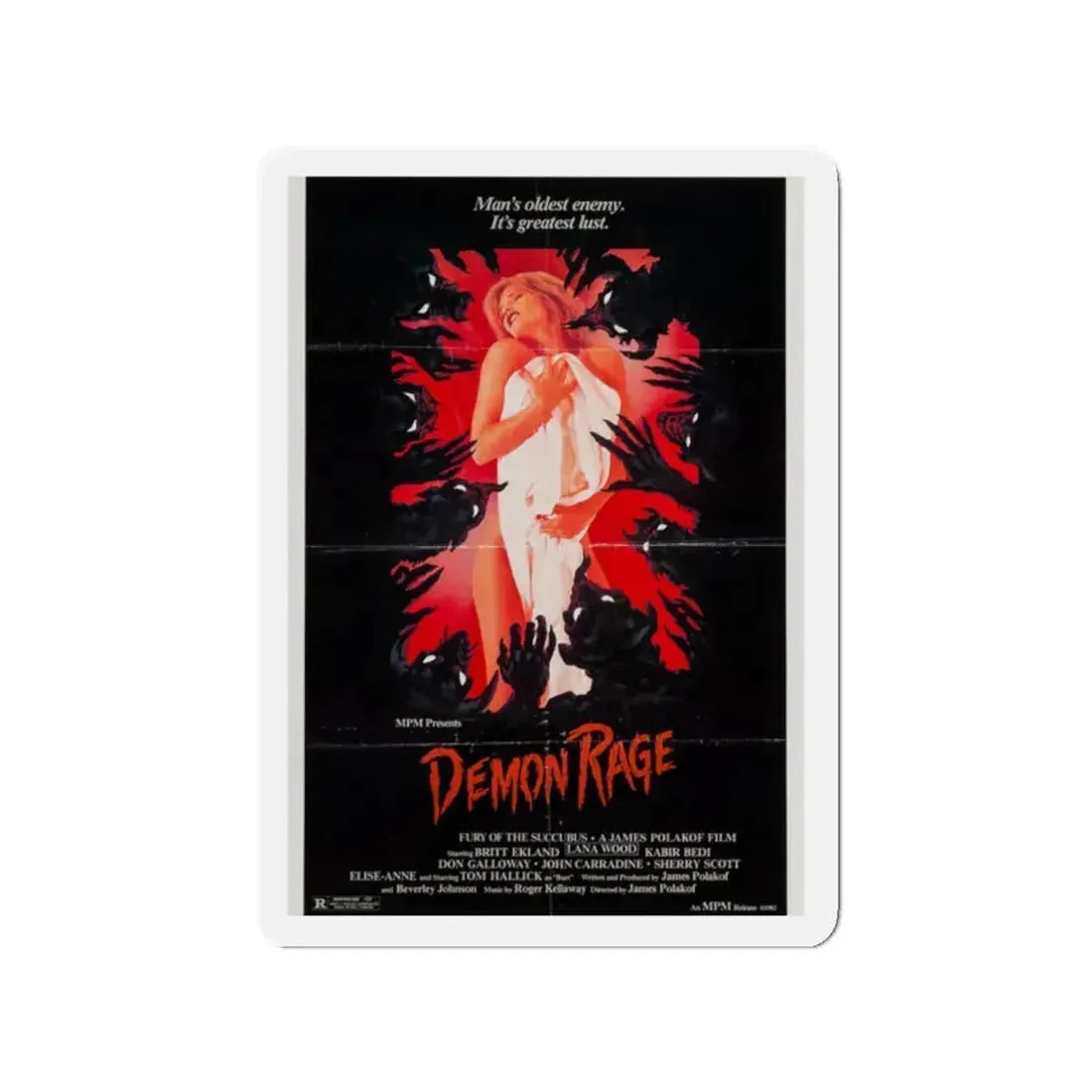 DEMON RAGE (FURY OF THE SUCCUBUS) 1982 Movie Poster - Refrigerator Magnet 2 Inch - The Sticker Space