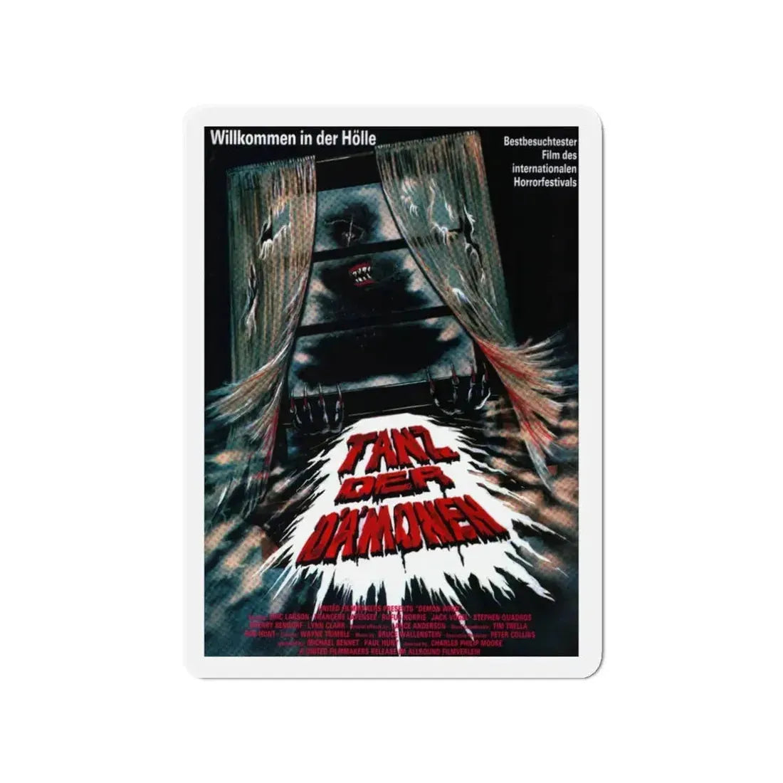 DEMON WIND (GERMAN) 1990 Movie Poster - Refrigerator Magnet 3 Inch - The Sticker Space