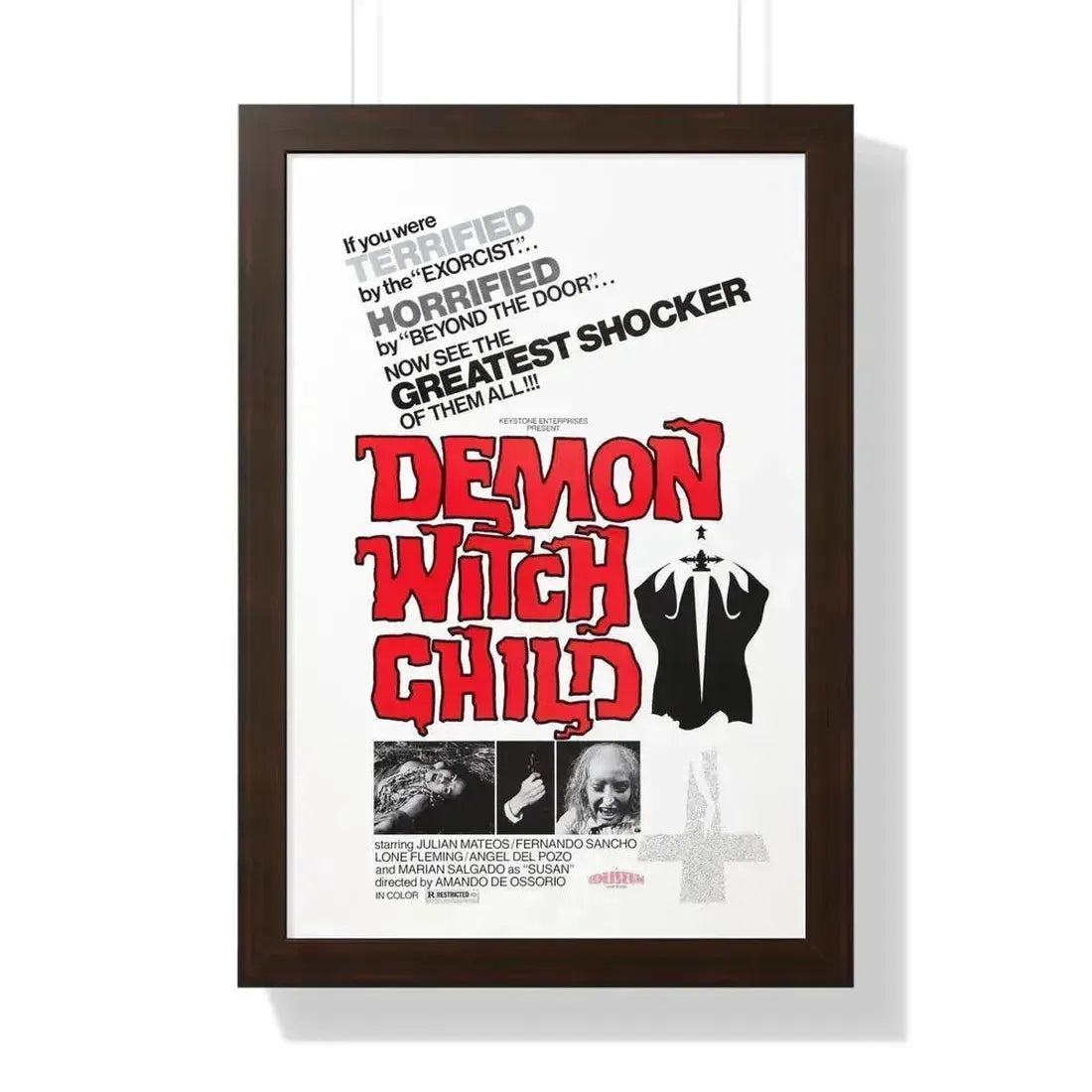 DEMON WITCH CHILD (THE POSSESSED) 1975 - Framed Movie Poster 16″ x 24″ Walnut - The Sticker Space