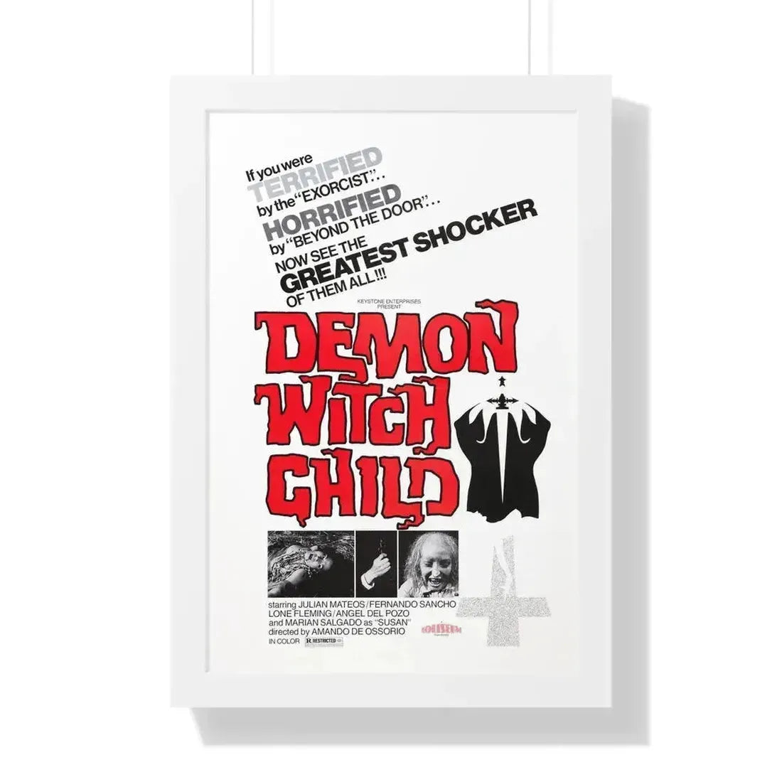 DEMON WITCH CHILD (THE POSSESSED) 1975 - Framed Movie Poster 16″ x 24″ White - The Sticker Space