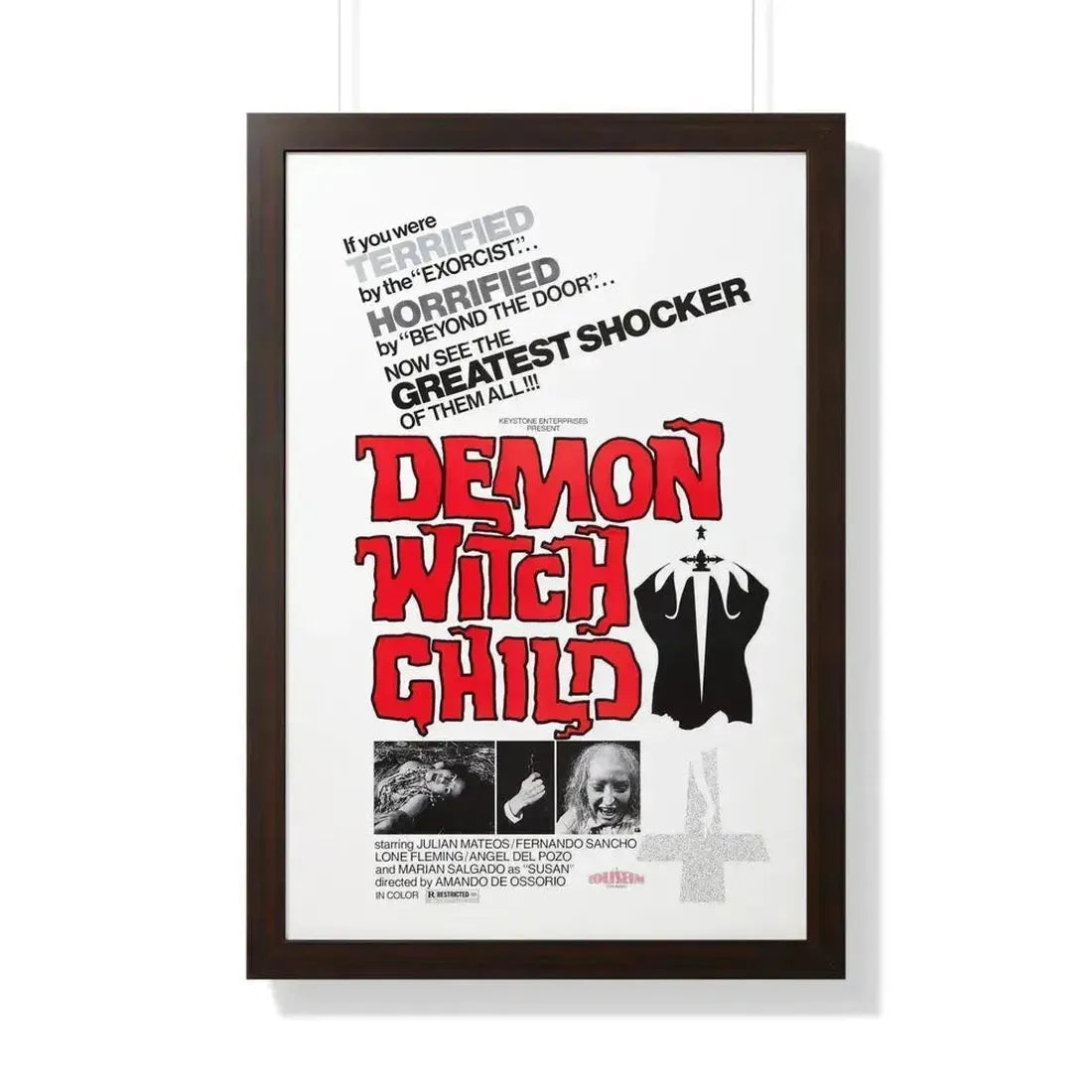 DEMON WITCH CHILD (THE POSSESSED) 1975 - Framed Movie Poster 20" x 30" Walnut - The Sticker Space