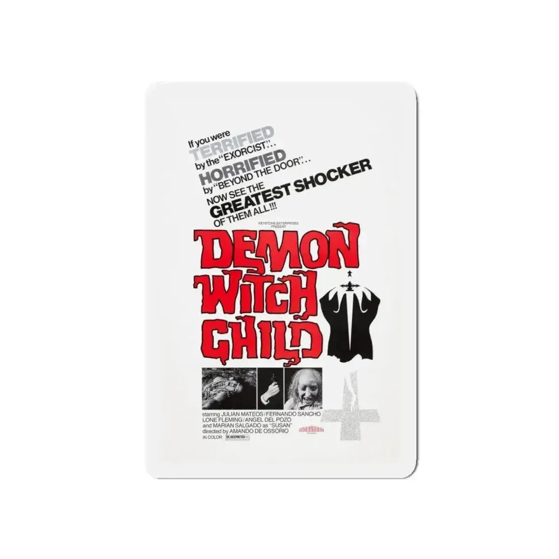 DEMON WITCH CHILD (THE POSSESSED) 1975 Movie Poster - Refrigerator Magnet - The Sticker Space