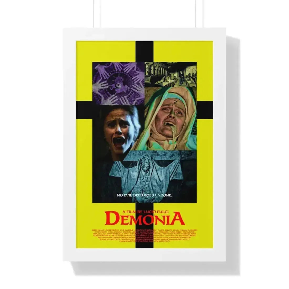 DEMONIA 1990 - Framed Movie Poster 16″ x 24″ White - The Sticker Space