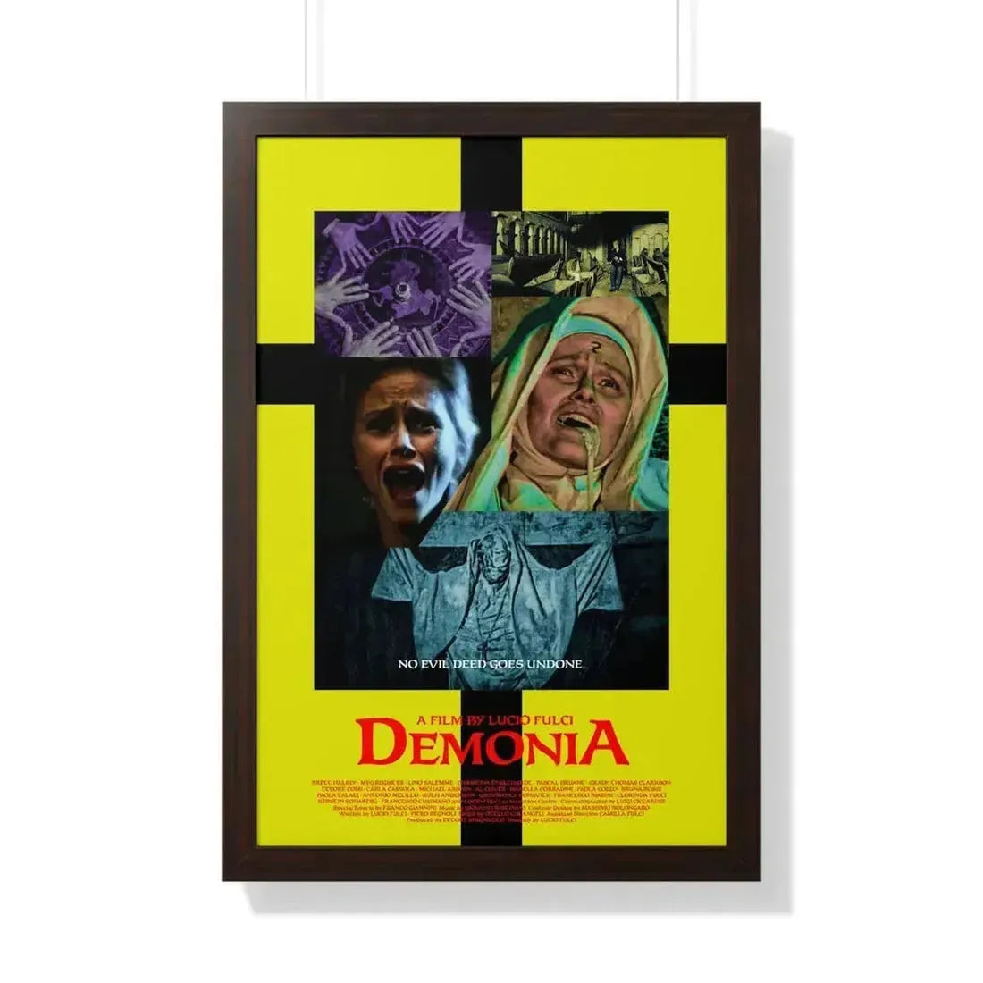 DEMONIA 1990 - Framed Movie Poster 20" x 30" Walnut - The Sticker Space