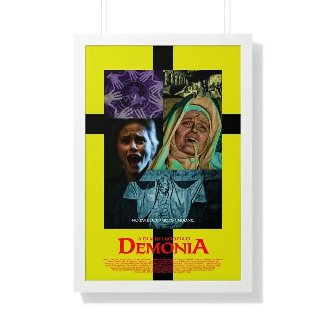 DEMONIA 1990 - Framed Movie Poster 20" x 30" White - The Sticker Space
