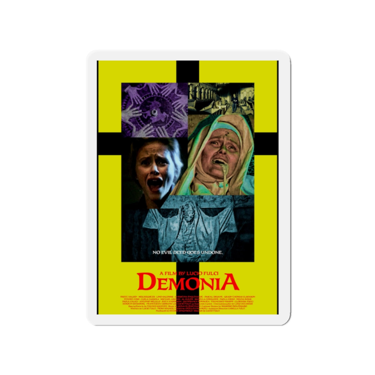 DEMONIA 1990 Movie Poster - Die-Cut Magnet-2" x 2"-The Sticker Space