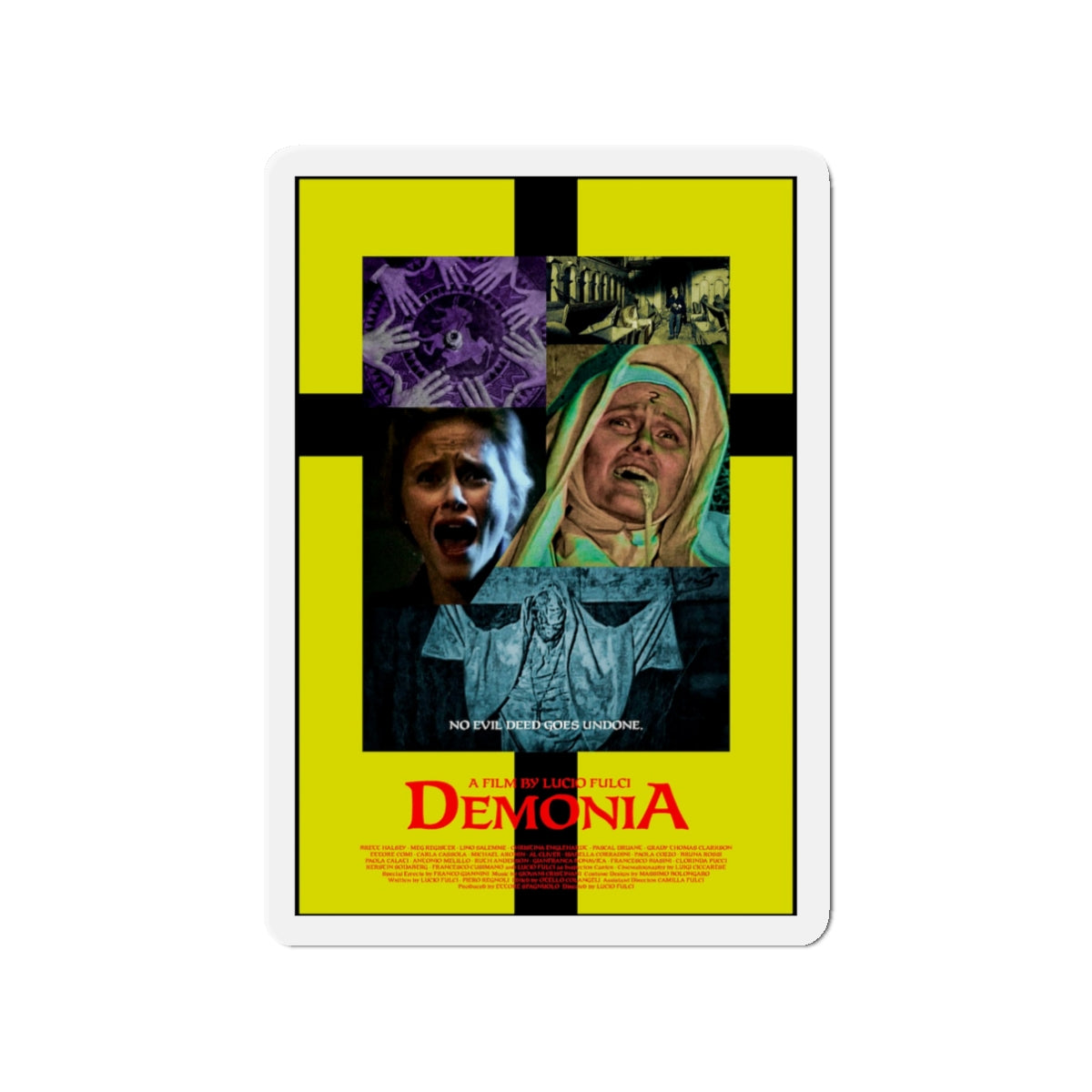 DEMONIA 1990 Movie Poster - Die-Cut Magnet-3" x 3"-The Sticker Space