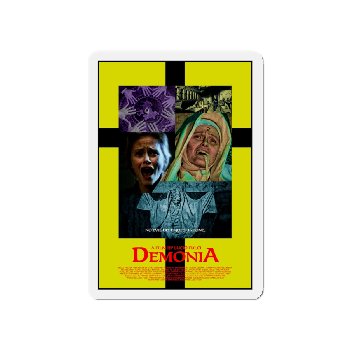 DEMONIA 1990 Movie Poster - Die-Cut Magnet-5" x 5"-The Sticker Space