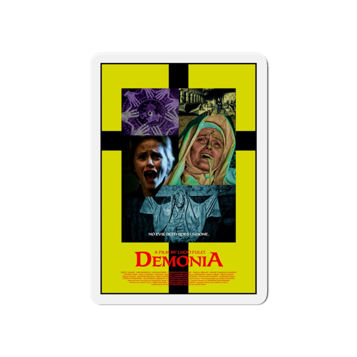 DEMONIA 1990 Movie Poster - Die-Cut Magnet-6 × 6"-The Sticker Space