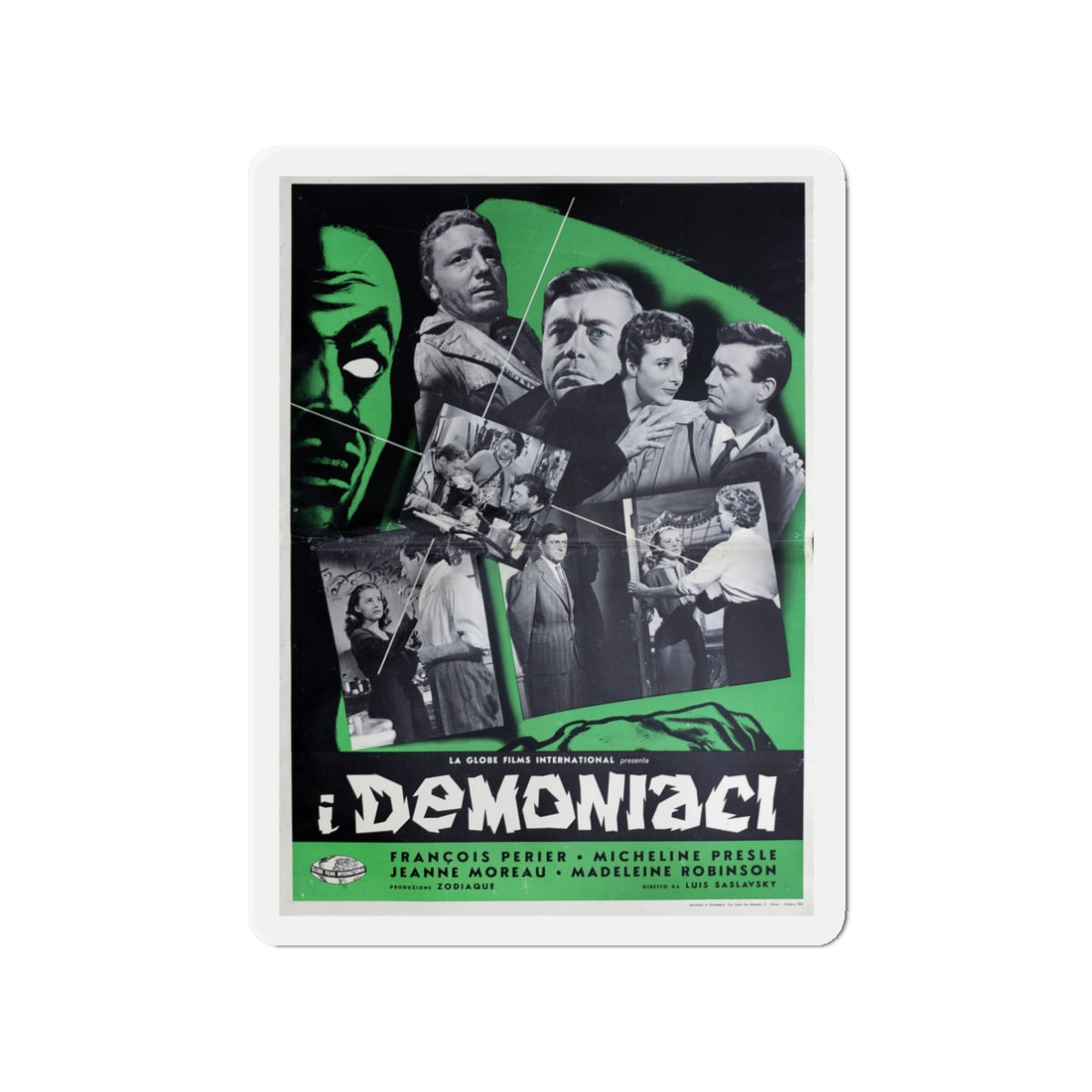 DEMONIAC 1957 Movie Poster - Die-Cut Magnet-3" x 3"-The Sticker Space