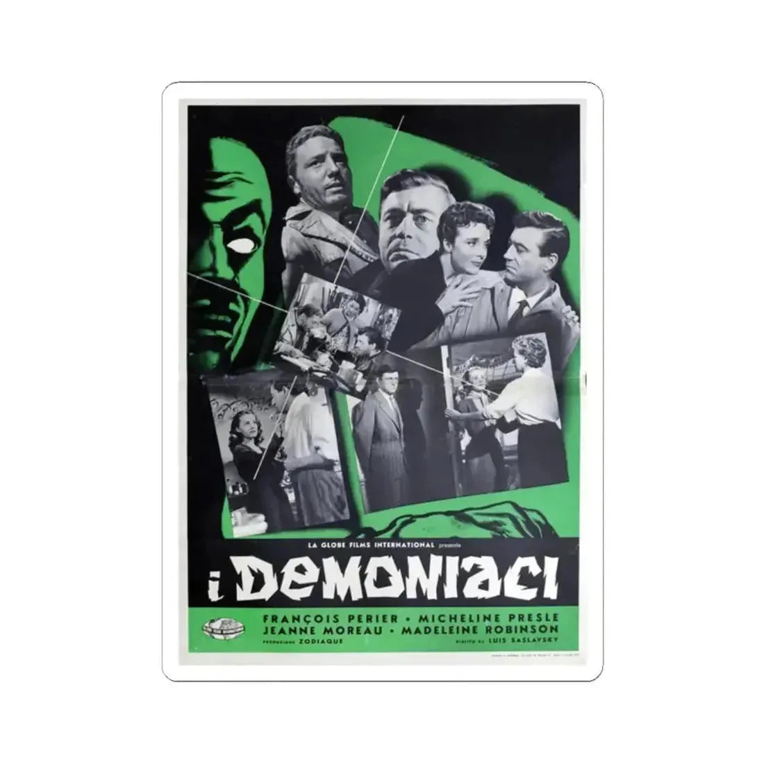DEMONIAC 1957 Movie Poster - STICKER Vinyl Kiss-Cut Decal 2 Inch White - The Sticker Space