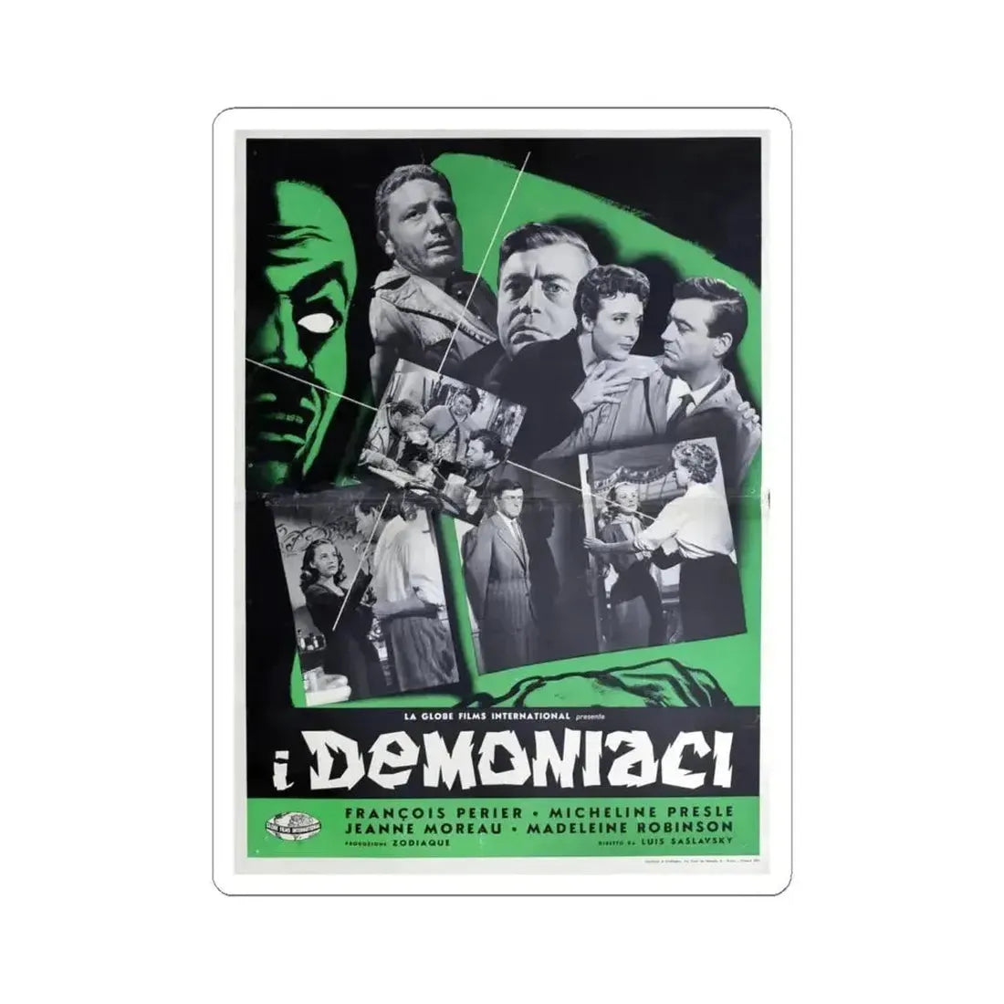 DEMONIAC 1957 Movie Poster - STICKER Vinyl Kiss-Cut Decal 6 Inch White - The Sticker Space