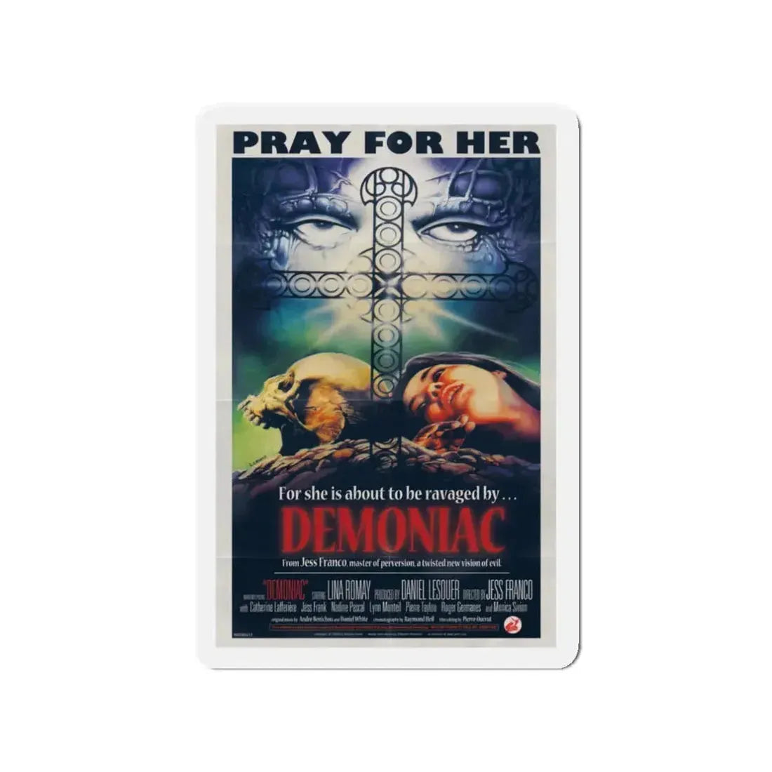 DEMONIAC 1975 Movie Poster - Refrigerator Magnet 3 Inch - The Sticker Space