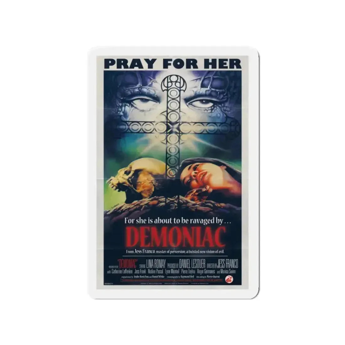 DEMONIAC 1975 Movie Poster - Refrigerator Magnet - The Sticker Space