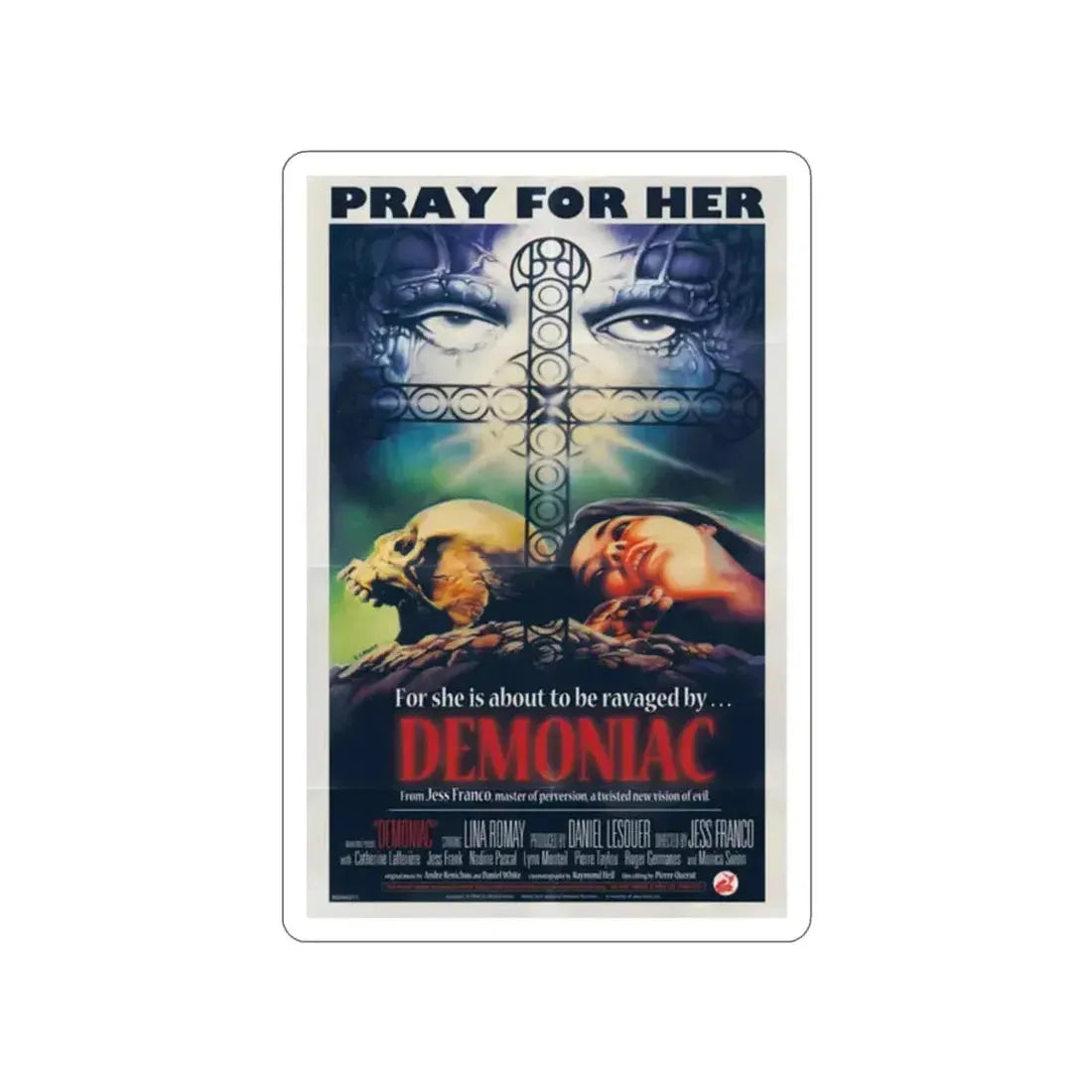 DEMONIAC 1975 Movie Poster STICKER Vinyl Die-Cut Decal 2 Inch - The Sticker Space