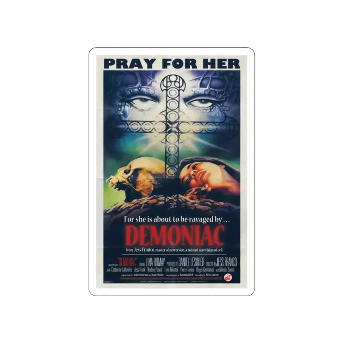 DEMONIAC 1975 Movie Poster STICKER Vinyl Die-Cut Decal - The Sticker Space