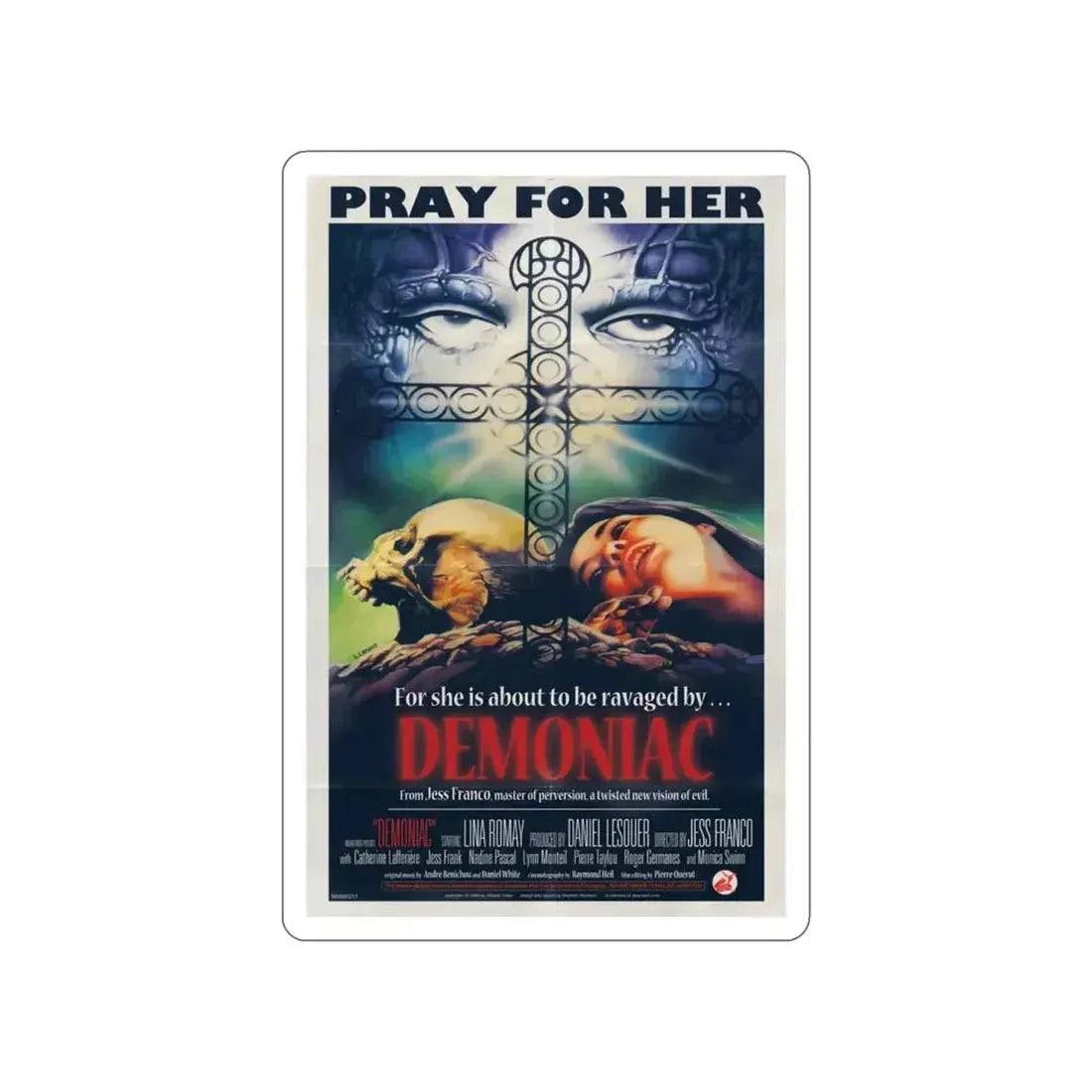 DEMONIAC 1975 Movie Poster STICKER Vinyl Die-Cut Decal - The Sticker Space