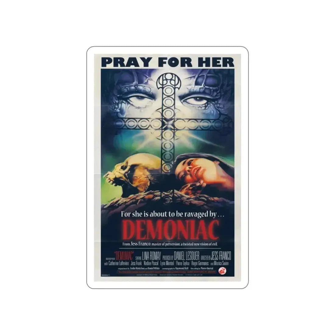 DEMONIAC 1975 Movie Poster STICKER Vinyl Die-Cut Decal - The Sticker Space