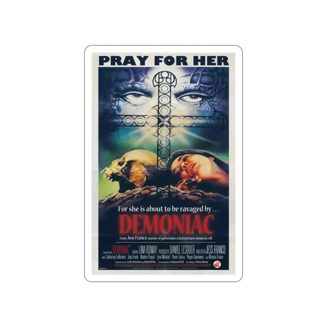 DEMONIAC 1975 Movie Poster STICKER Vinyl Die-Cut Decal - The Sticker Space