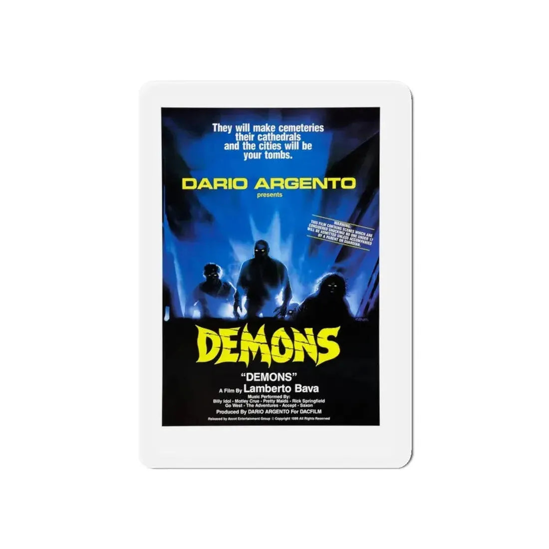 DEMONS 1985 Movie Poster - Refrigerator Magnet 6 Inch - The Sticker Space