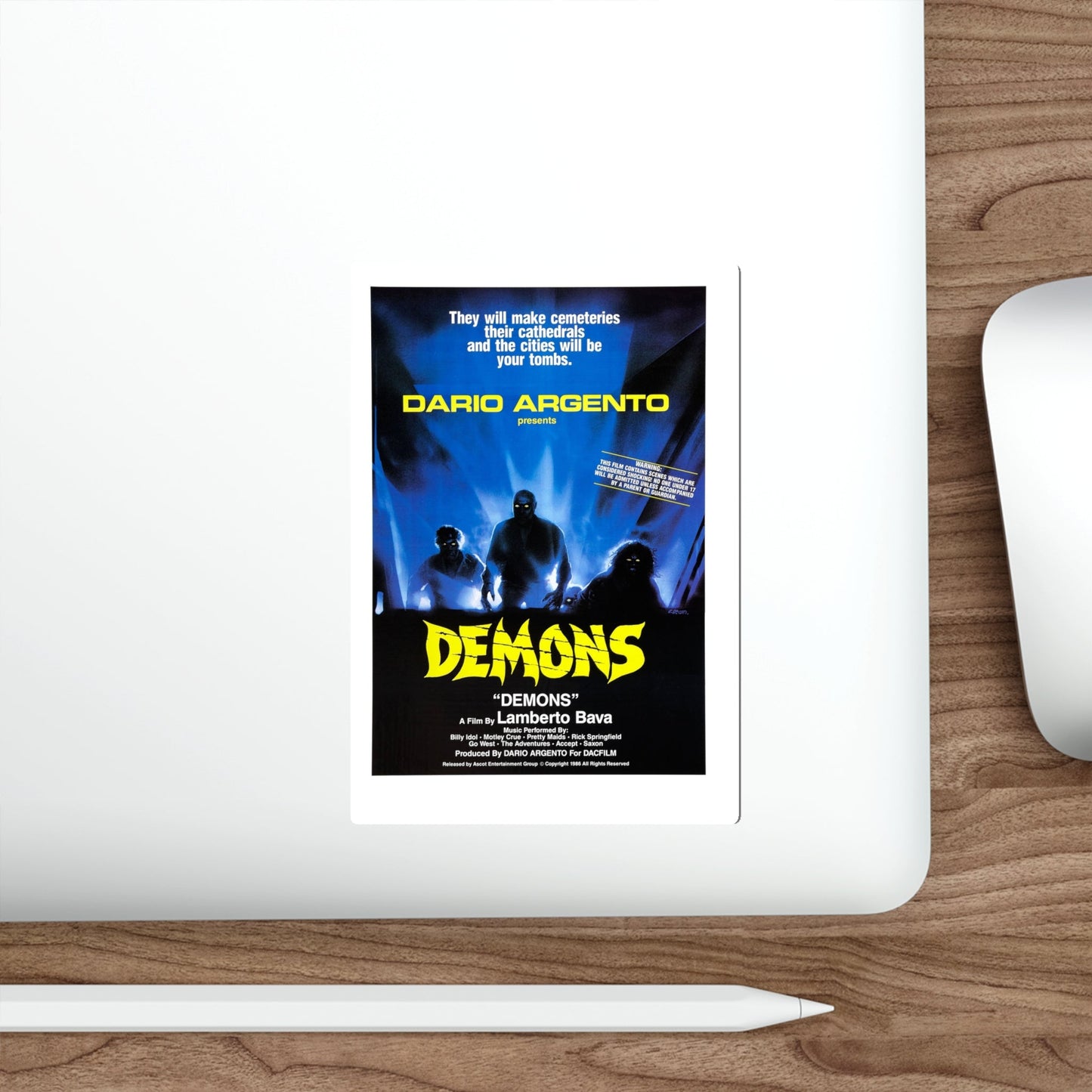 DEMONS 1985 Movie Poster STICKER Vinyl Die-Cut Decal-The Sticker Space