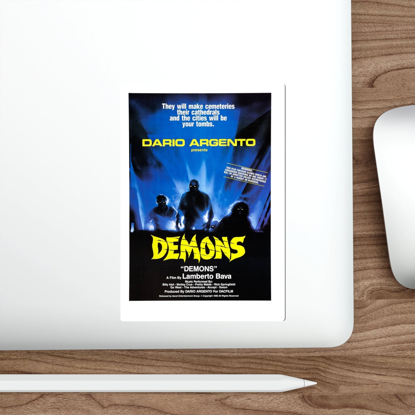 DEMONS 1985 Movie Poster STICKER Vinyl Die-Cut Decal-The Sticker Space