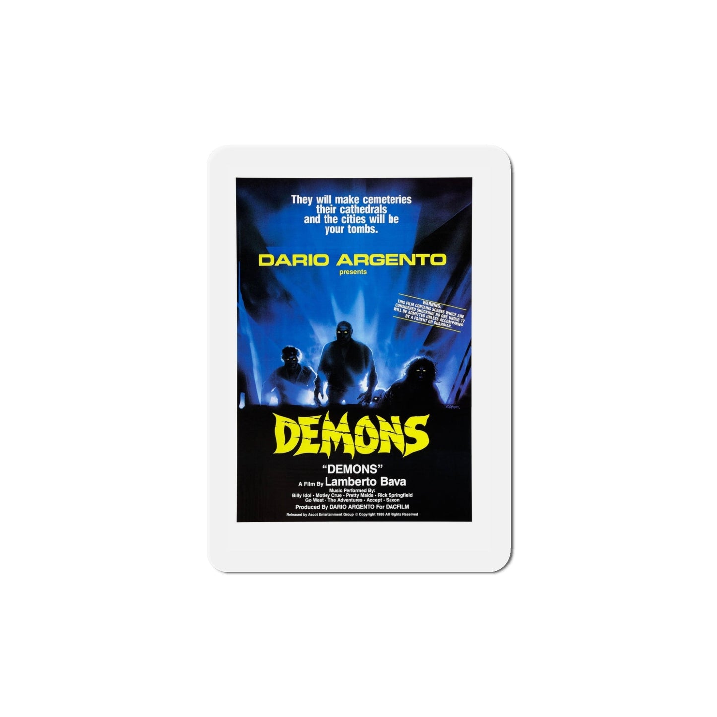 Demons 1986 Movie Poster Die-Cut Magnet-5" x 5"-The Sticker Space