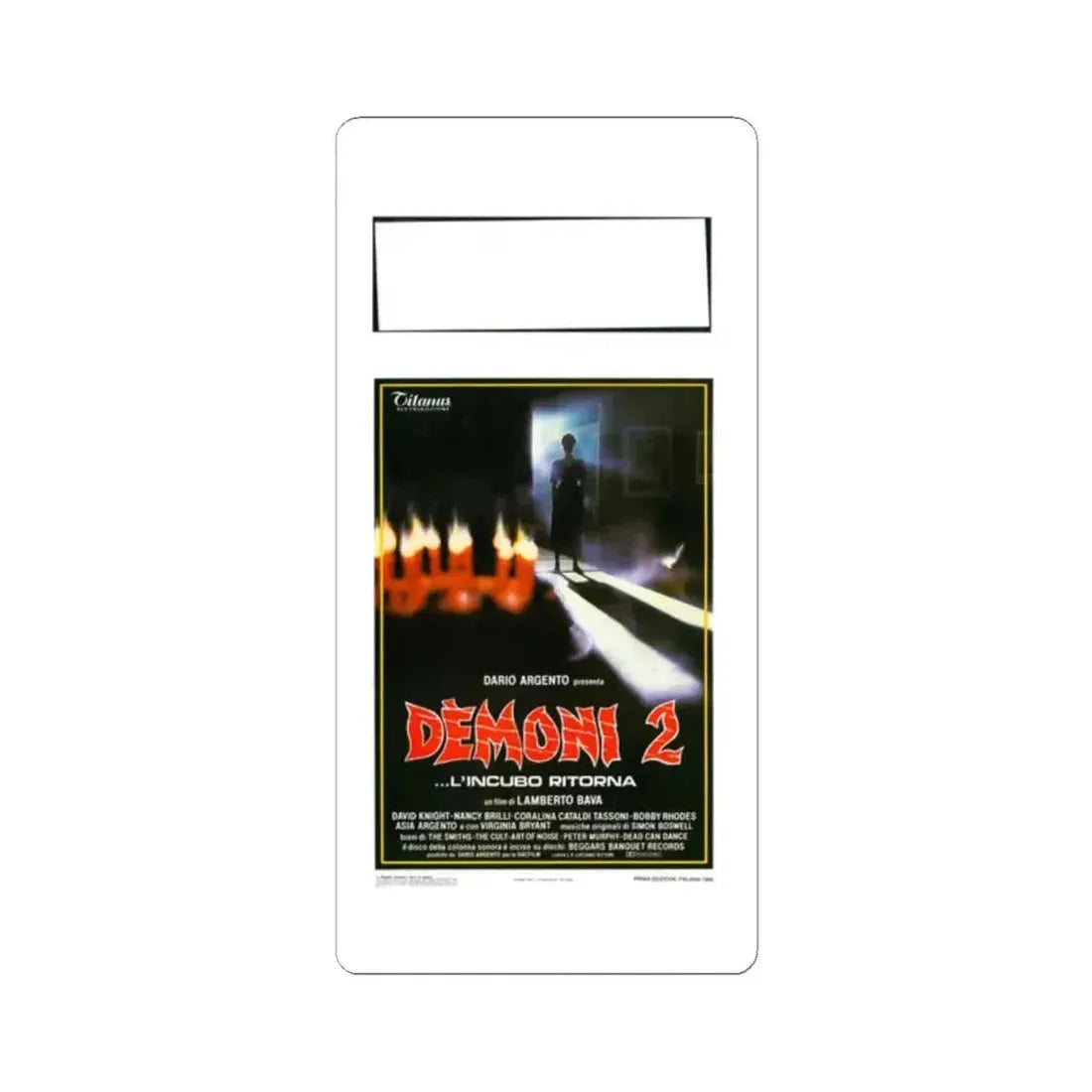 DEMONS 2 (ITALIAN) 1986 Movie Poster - STICKER Vinyl Kiss-Cut Decal 2 Inch White - The Sticker Space