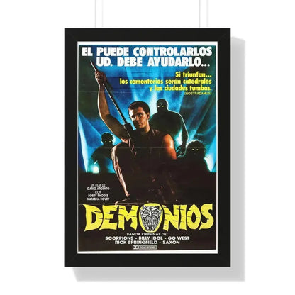 DEMONS (ARGENTINA) 1985 - Framed Movie Poster 16″ x 24″ Black - The Sticker Space