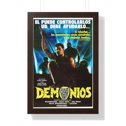DEMONS (ARGENTINA) 1985 - Framed Movie Poster 16″ x 24″ Walnut - The Sticker Space