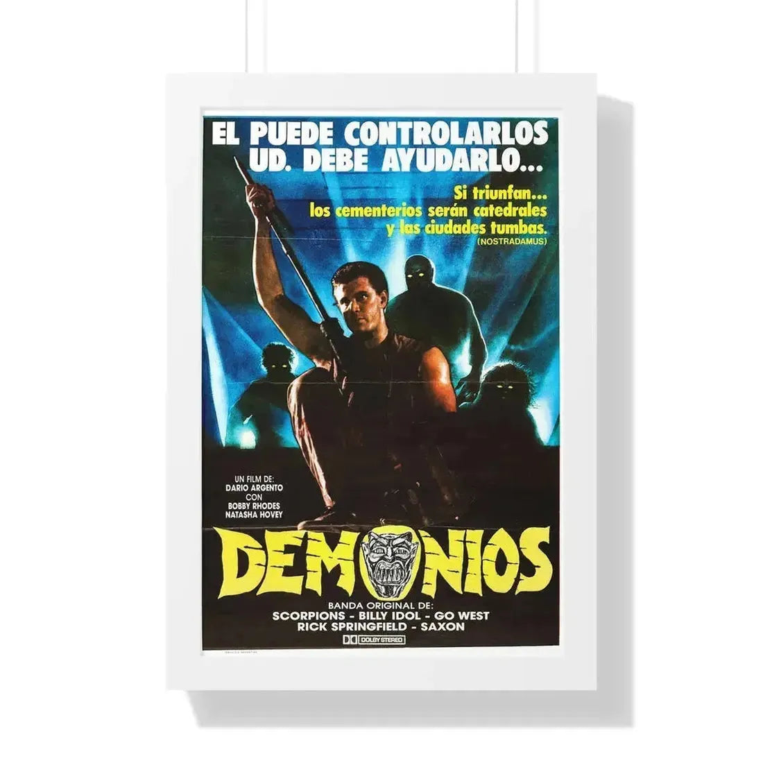 DEMONS (ARGENTINA) 1985 - Framed Movie Poster 16″ x 24″ White - The Sticker Space