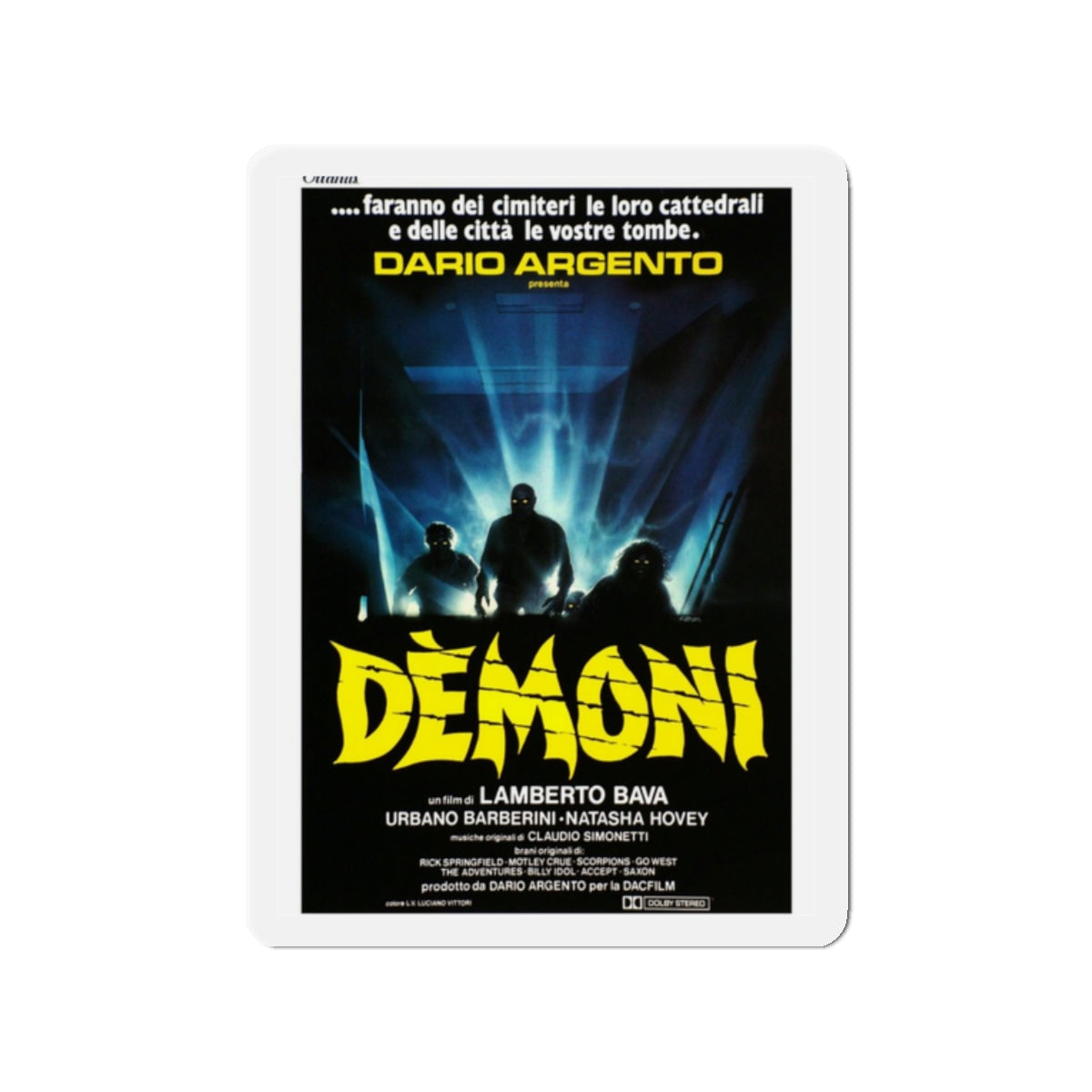 DEMONS (ITALIAN) 1985 Movie Poster - Die-Cut Magnet-2" x 2"-The Sticker Space