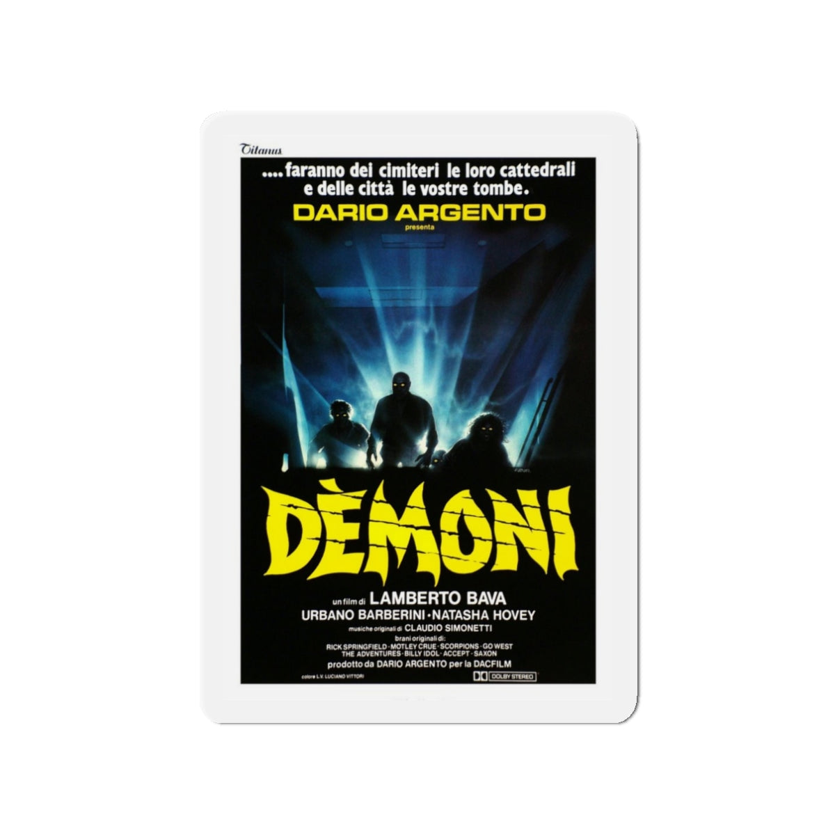 DEMONS (ITALIAN) 1985 Movie Poster - Die-Cut Magnet-3" x 3"-The Sticker Space