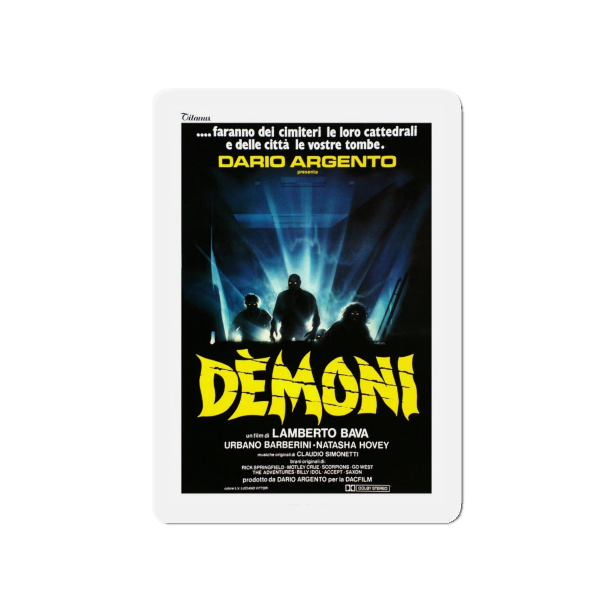 DEMONS (ITALIAN) 1985 Movie Poster - Die-Cut Magnet-5" x 5"-The Sticker Space