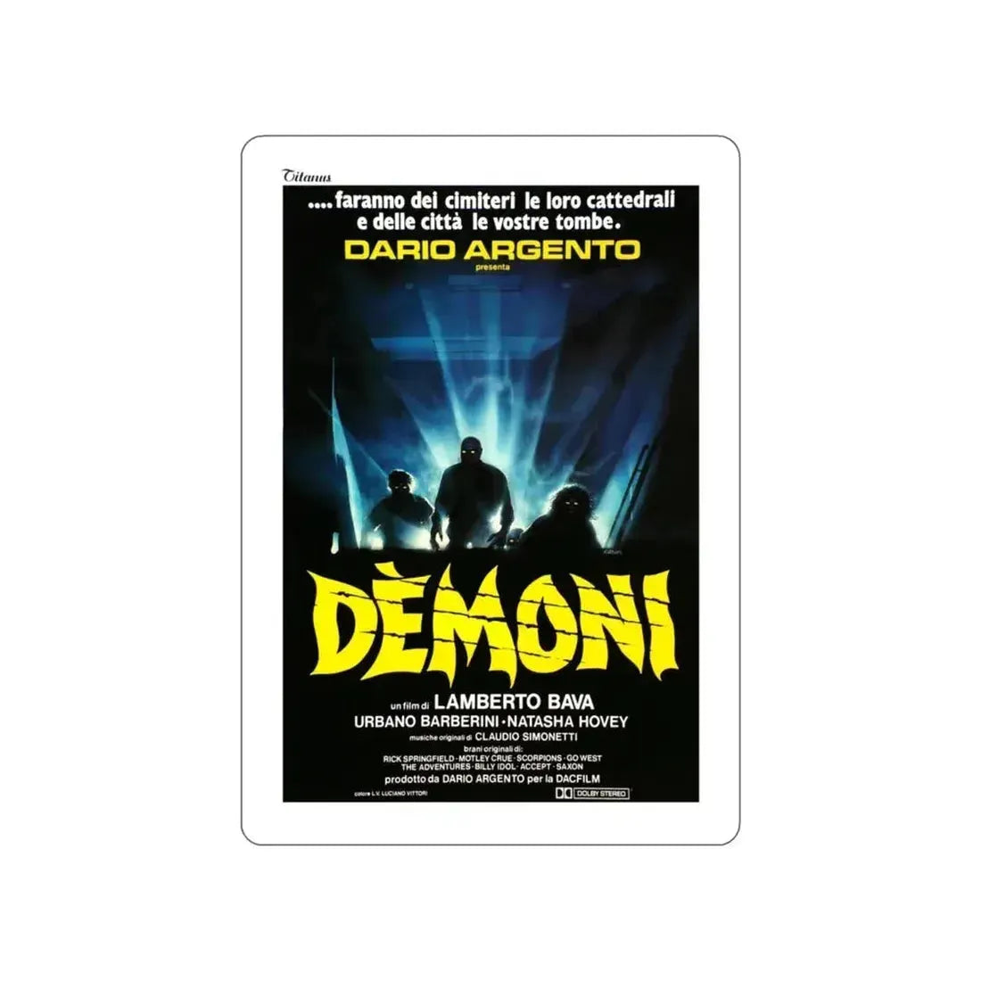DEMONS (ITALIAN) 1985 Movie Poster STICKER Vinyl Die-Cut Decal 6 Inch - The Sticker Space