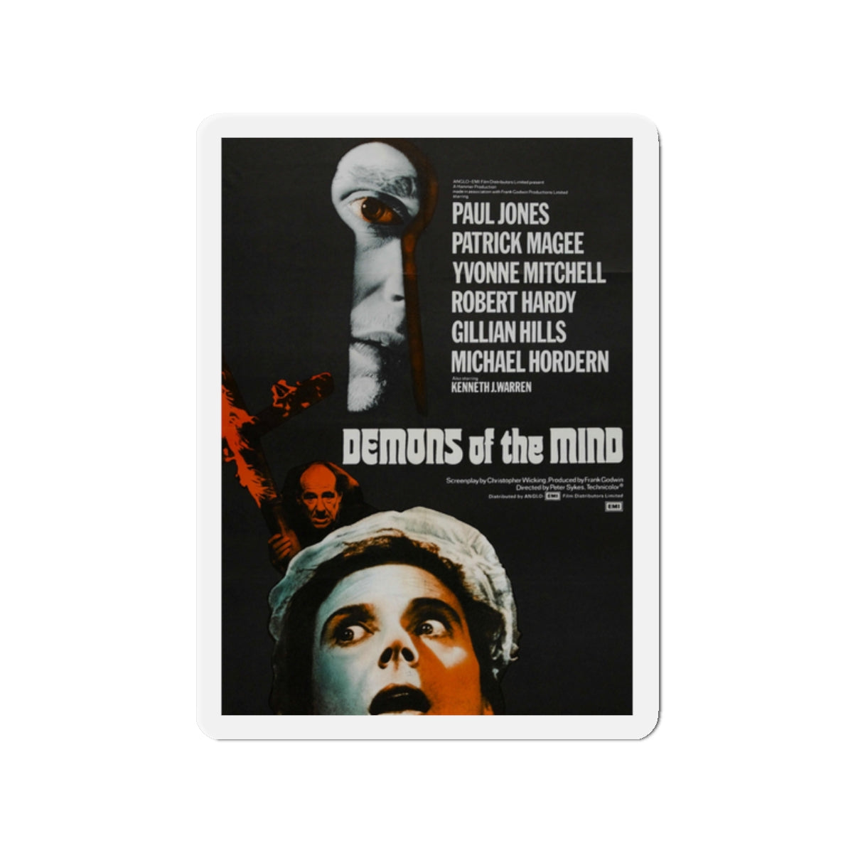 DEMONS OF THE MIND 1974 Movie Poster - Die-Cut Magnet-2" x 2"-The Sticker Space